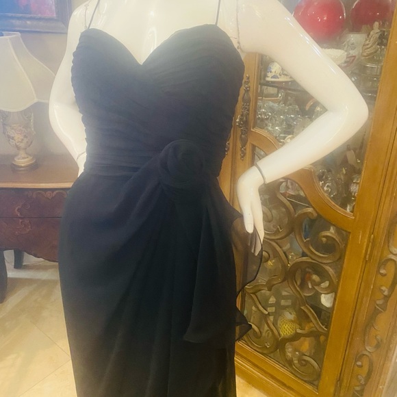 Farinae Collections Black Evening Gown Dress M - Picture 11 of 11